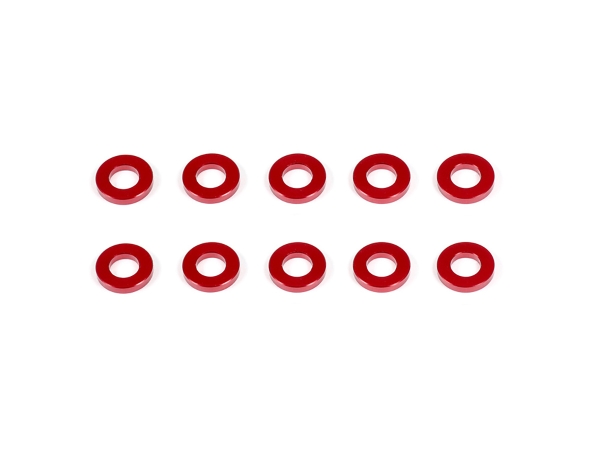 ALUMINUM WASHER 3x6x1.0mm (Red/10pcs)  (#CM-A005-10)