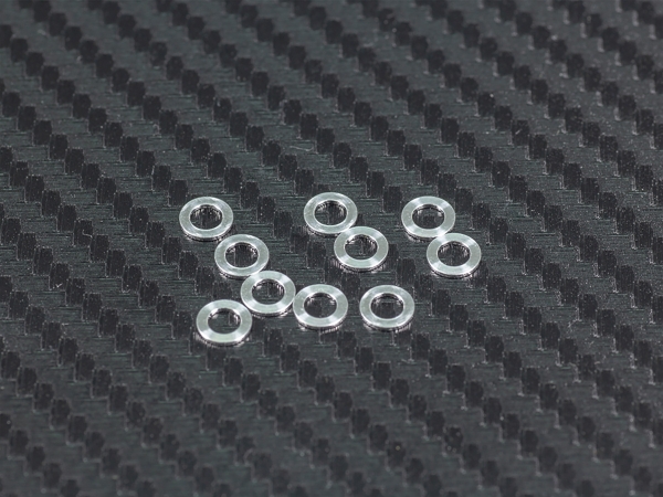 RIDE HEIGHT ADJUST ALUMINUM WASHER 0.5mm (Silver/10pcs)  (#F066)