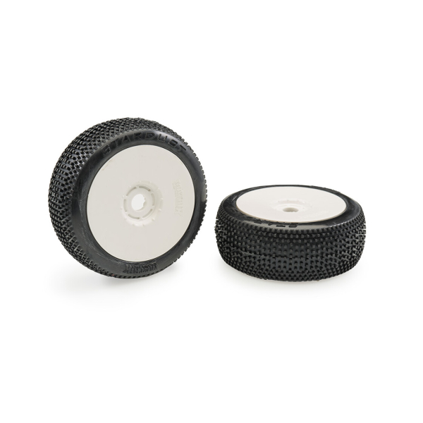 Matrix Stardust Soft 1:8 Buggy Tires Pre-glued (White Wheels | 2pcs)
